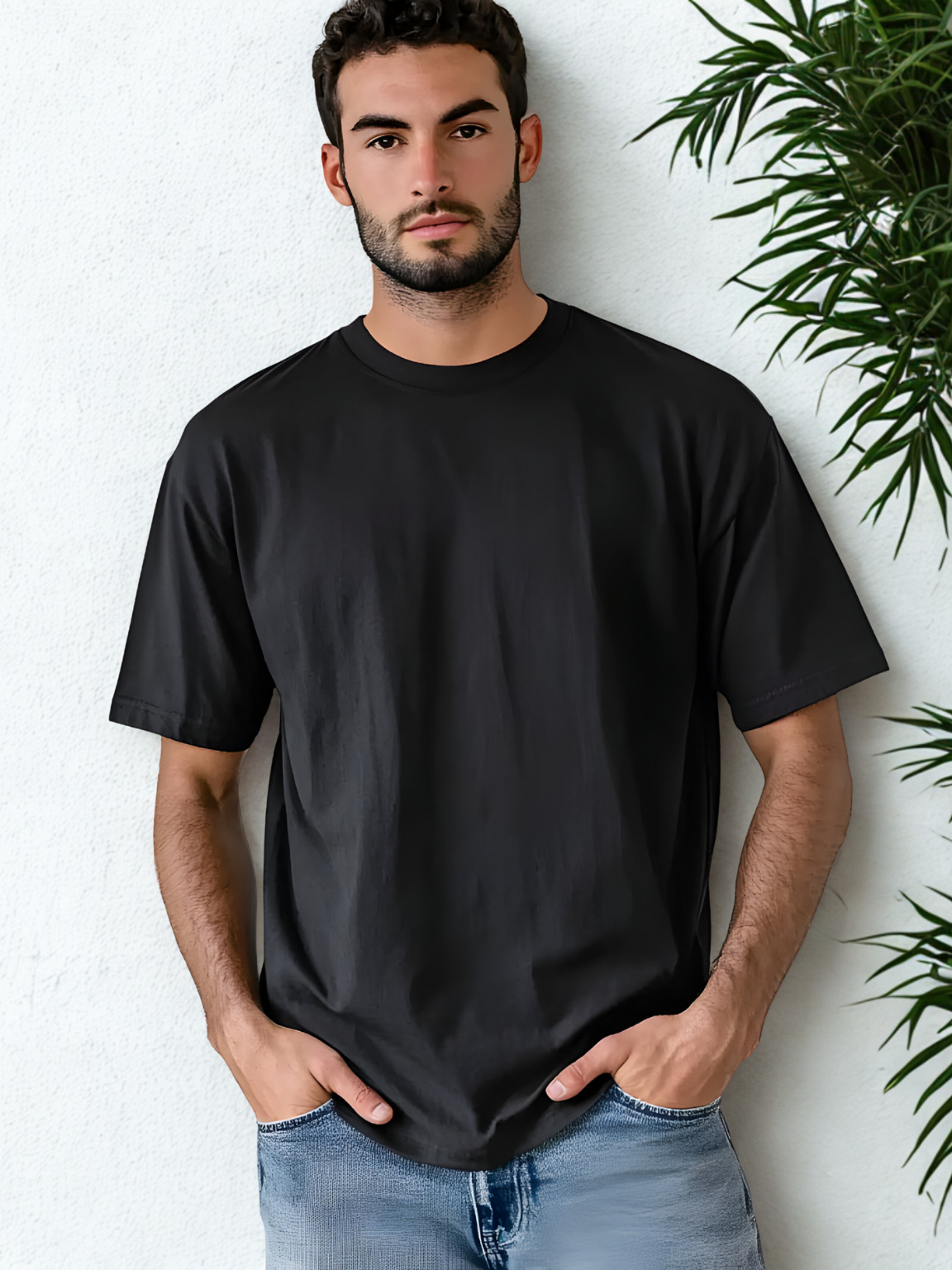 Mens 100% Cotton Jersey Relaxed Tshirt (Dark Shade)