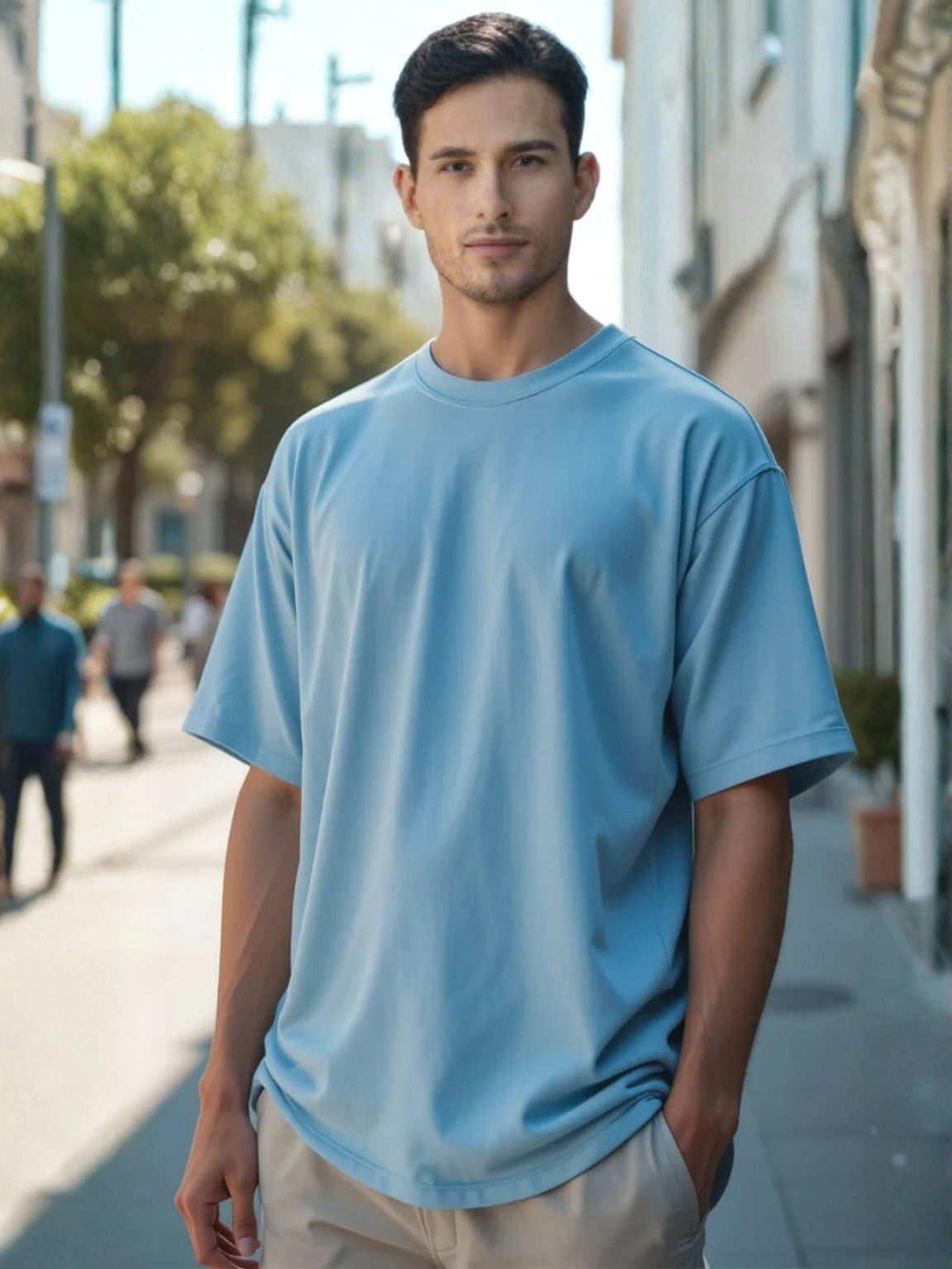 Mens 100% Cotton Jersey Relaxed Tshirt (Light Colors)