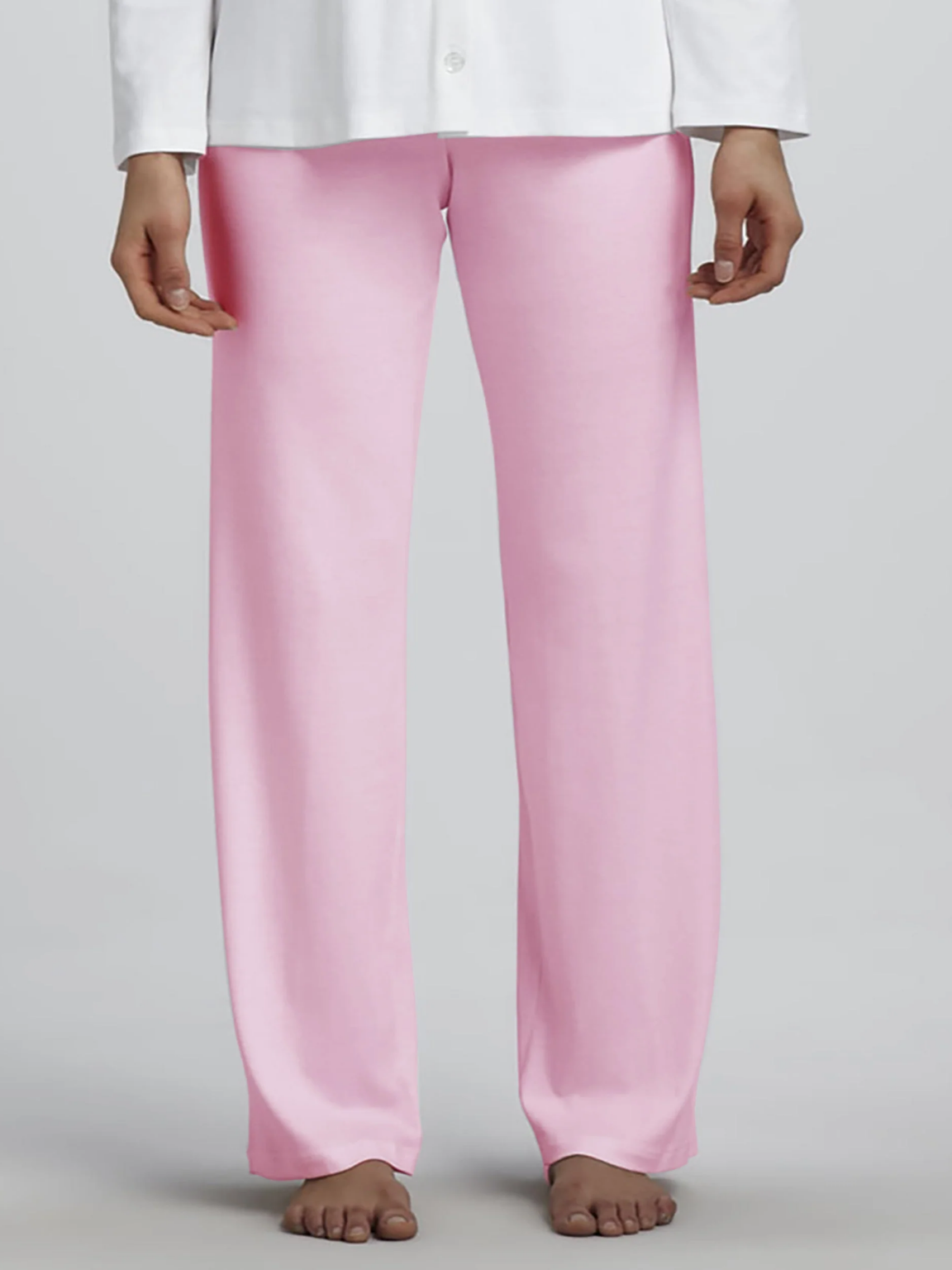 Womens 100% Cotton Jersey Pajamas Solid Colors